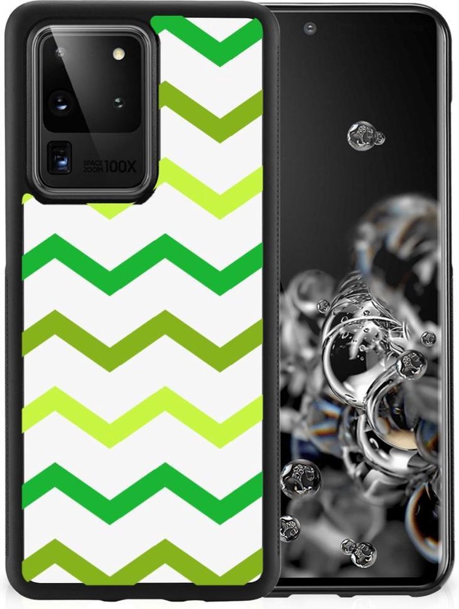Back Cover voor Samsung Galaxy S20 Ultra Bumper Case Zigzag Groen