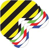 Hoekstuk gestreept  Wit & Groen  120 x 120 mm Anti-slip-vloersticker