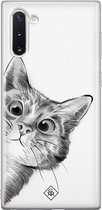 Samsung Note 10 hoesje siliconen - Peekaboo | Samsung Galaxy Note 10 case | zwart | TPU backcover transparant
