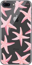 FLAVR zeester schattig hoesje TPU case iPhone 6 Plus 6s Plus 7 Plus 8 Plus - Roze Transparant