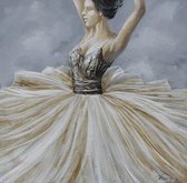 Olieverfschilderij - schilderij ballerina - handgeschilderd - 100x100 - woonkamer slaapkamer