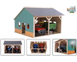 Kids Globe Loods Voor 2 Tractoren, 1:16