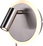 LED Wandlamp - Trion Jodan - 7W - Warm Wit 3000K - Rond - Mat Nikkel - Aluminium - BSE