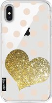 Casetastic Apple iPhone XS Max Hoesje - Softcover Hoesje met Design - Glitter Heart Print