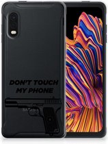 Back Case Siliconen Hoesje Geschikt voor Samsung Xcover Pro Telefoonhoesje Pistol Don't Touch My Phone