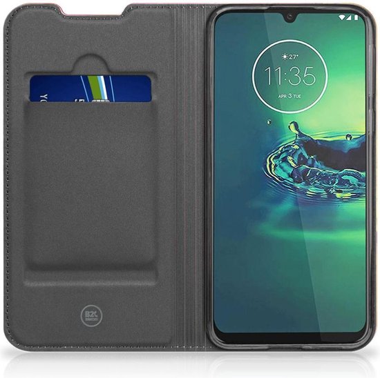 Book Case voor Bookcase Motorola G8 Plus Tulips