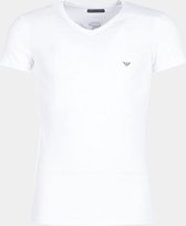 Emporio Armani t-shirt v-hals stretch cotton wit, Medium
