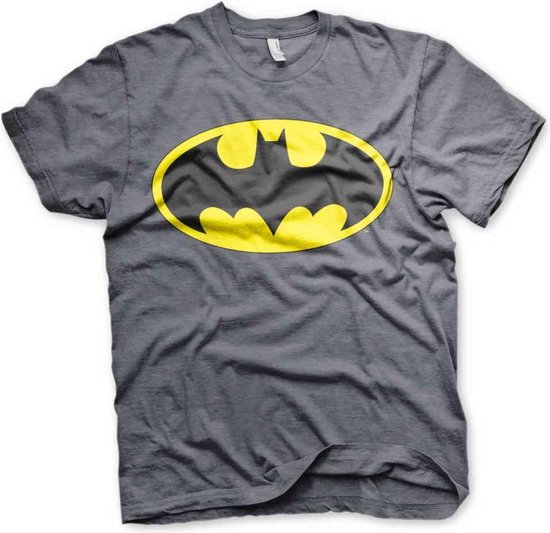 DC Comics Batman Heren Tshirt -2XL- Signal Logo Grijs