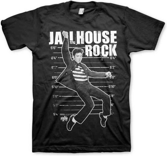Elvis Presley Heren Tshirt Jailhouse Rock Zwart