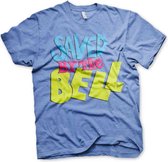 Saved By The Bell Heren Tshirt -L- Distressed Logo Blauw