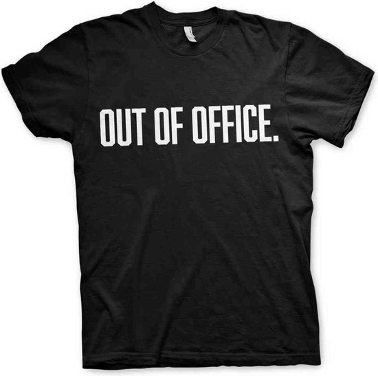 Heren Fun Tshirt -M- OUT OF OFFICE Zwart