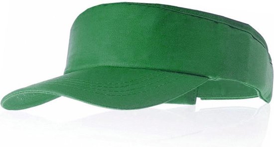 Groene zonneklep pet voor volwassenen - Katoenen verstelbare groene zonnekleppen - Dames/heren
