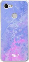 Google Pixel 3 Hoesje Transparant TPU Case - Purple and Pink Water #ffffff
