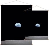 Earthrise viewing Earth from space (ruimtevaart) - Foto op Textielposter - 45 x 60 cm