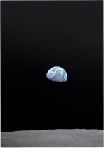 Earthrise viewing Earth from space (ruimtevaart) - Foto op Forex - 120 x 160 cm