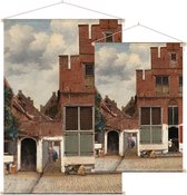 Het straatje, Johannes Vermeer - Foto op Textielposter - 90 x 135 cm