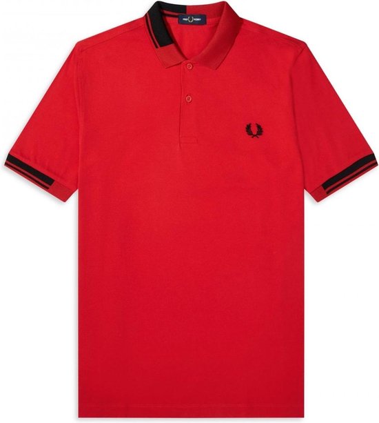 Fred Perry - Abstract Collar Polo Shirt - Rode Polo - XS - Rood