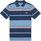 Fred Perry - Stripe Polo Shirt - Strepen Polo - XXL - Blauw