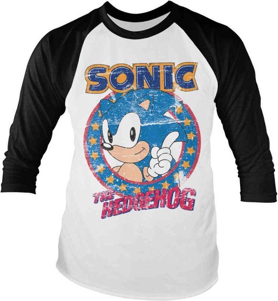 Sonic The Hedgehog Raglan top Wit/Zwart