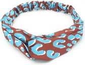 Haarband dierenprint l Bruin met blauw