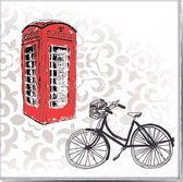 Walplus Muursticker London 15 Cm Pvc Wit/zwart/rood 24 Stuks