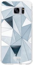 Samsung Galaxy S7 Edge Hoesje Transparant TPU Case - Mirrored Polygon #ffffff