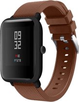 Siliconen Smartwatch bandje - Geschikt voor  Xiaomi Amazfit Bip silicone band - koffiebruin - Horlogeband / Polsband / Armband