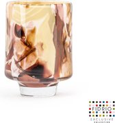 Design vaas Cilinder small - Fidrio EARTH - glas, mondgeblazen bloemenvaas - diameter 9 cm hoogte 11 cm