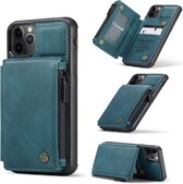 Caseme Back Cover Wallet kunstleer hoesje voor iPhone 11 Pro Max - blauw