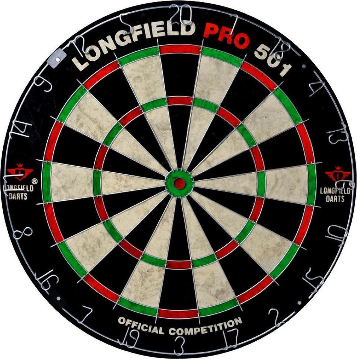 Dartbord Longfield professional 45.5 cm - Darten voor thuis - sportieve spelletjes