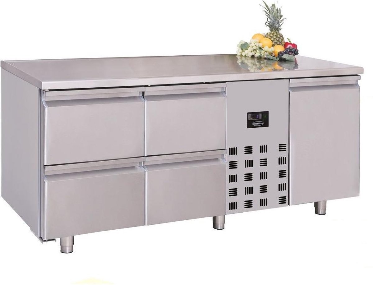 Combisteel Koelwerkbank - 474L - 1 Deur + 4 Laden - -2°c/+8°c - 1785x700x850mm