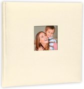 ZEP - Album photo en lin crème avec fenêtre, 40 pages blanc, 24x24 cm - OW242420