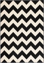 Kayoom laagpolig vloerkleed - contour gesneden in Trendy design 160 x 230 Zwart