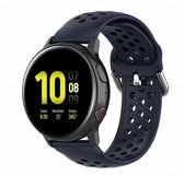 Siliconen Smartwatch bandje - Geschikt voor  Samsung Galaxy Watch 42mm siliconen bandje met gaatjes - donkerblauw - Horlogeband / Polsband / Armband