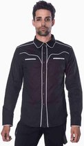 Banned - PLAIN TRIM Overhemd - 5XL - Zwart/Wit