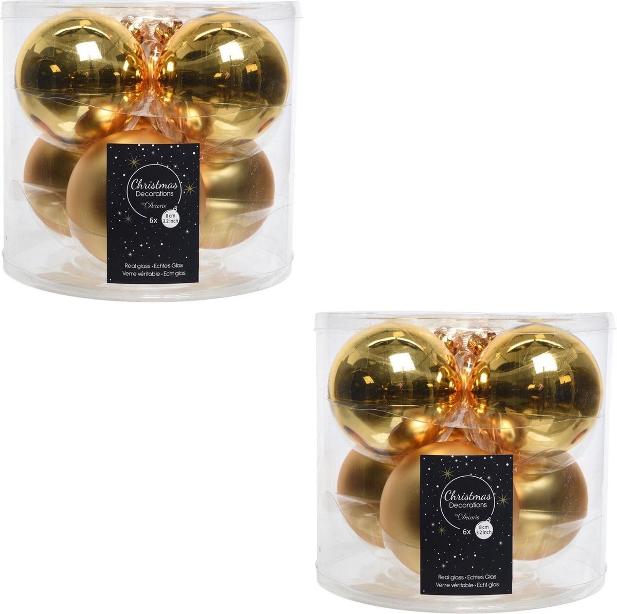 Luxe kerstbal cottage green met glitters | It's all about Christmas