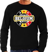 Have fear Belgium is here sweater met sterren embleem in de kleuren van de Belgische vlag - zwart - heren - Belgie supporter / Belgisch elftal fan trui / EK / WK / kleding XL