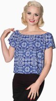 Dancing Days Off shoulder top -XS- CELESTIAL Blauw