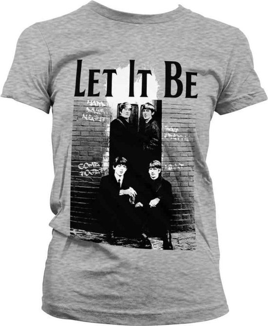 The Beatles Dames Tshirt -2XL- Let It Be Grijs