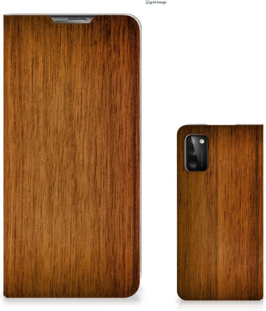 Samsung Galaxy A41 Book Wallet Case Donker Hout