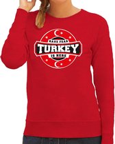 Have fear Turkey is here sweater met sterren embleem in de kleuren van de Turkse vlag - rood - dames - Turkije supporter / Turks elftal fan trui / EK / WK / kleding XS