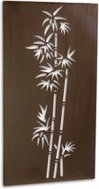 Wanddecoratie - Lasergesneden bamboe figuur - Metal art Bamboo - 55,5 x 103 centimeter