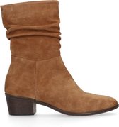 Manfield - Dames - Cognac suède afzaklaarzen - Maat 37