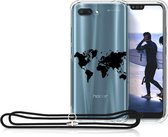 Hoesje voor Huawei Honor 10 met halsketting, hoesje voor mobiele telefoon met koord telefoontasje crossbody