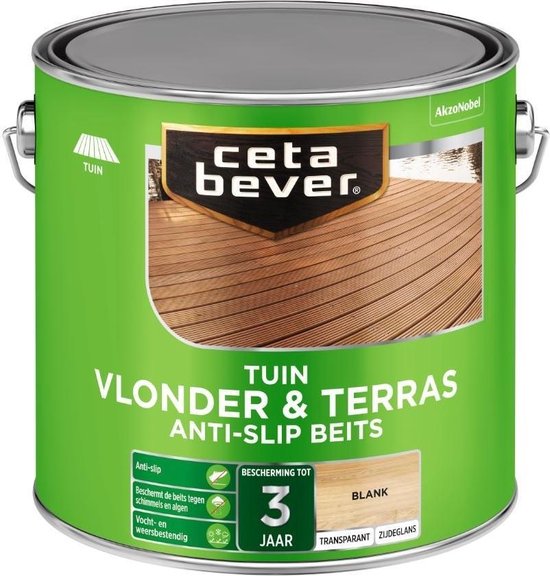 CetaBever Tuin Vlonder & Terras Beits - Anti slip - Blank - 2,5 liter