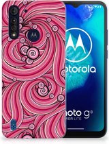 Back Case TPU Siliconen Hoesje Motorola Moto G8 Power Lite Smartphone hoesje Swirl Pink