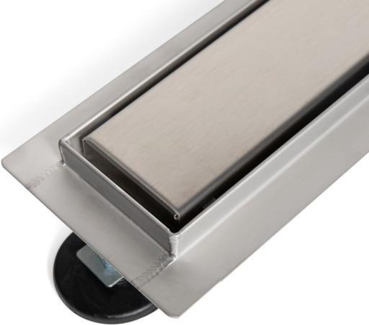 BRAUER DOUCHEGOOT 80X7X6.7CM MET GESLOTEN ROOSTER ONDIEP MET ZIJUITLOOP