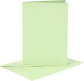 Kaarten En Enveloppen - Kaartenset - Dubbelzijdige DIY - Kaarten Maken - Lichtgroen - A6 - Kaart: 10,5x15cm 210 Gram - Envelop: 11,5x16,5cm 120 Gram - 6 Sets