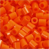 Strijkparels, afm 5x5 mm, gatgrootte 2,5 mm, helder oranje (13), medium, 6000stuks