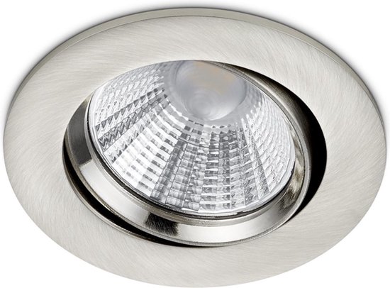 LED Spot – Inbouwspot – Trion Paniro – Rond 5W – Dimbaar – Warm Wit 3000K – Mat Nikkel – Aluminium – Ø80mm – BSE